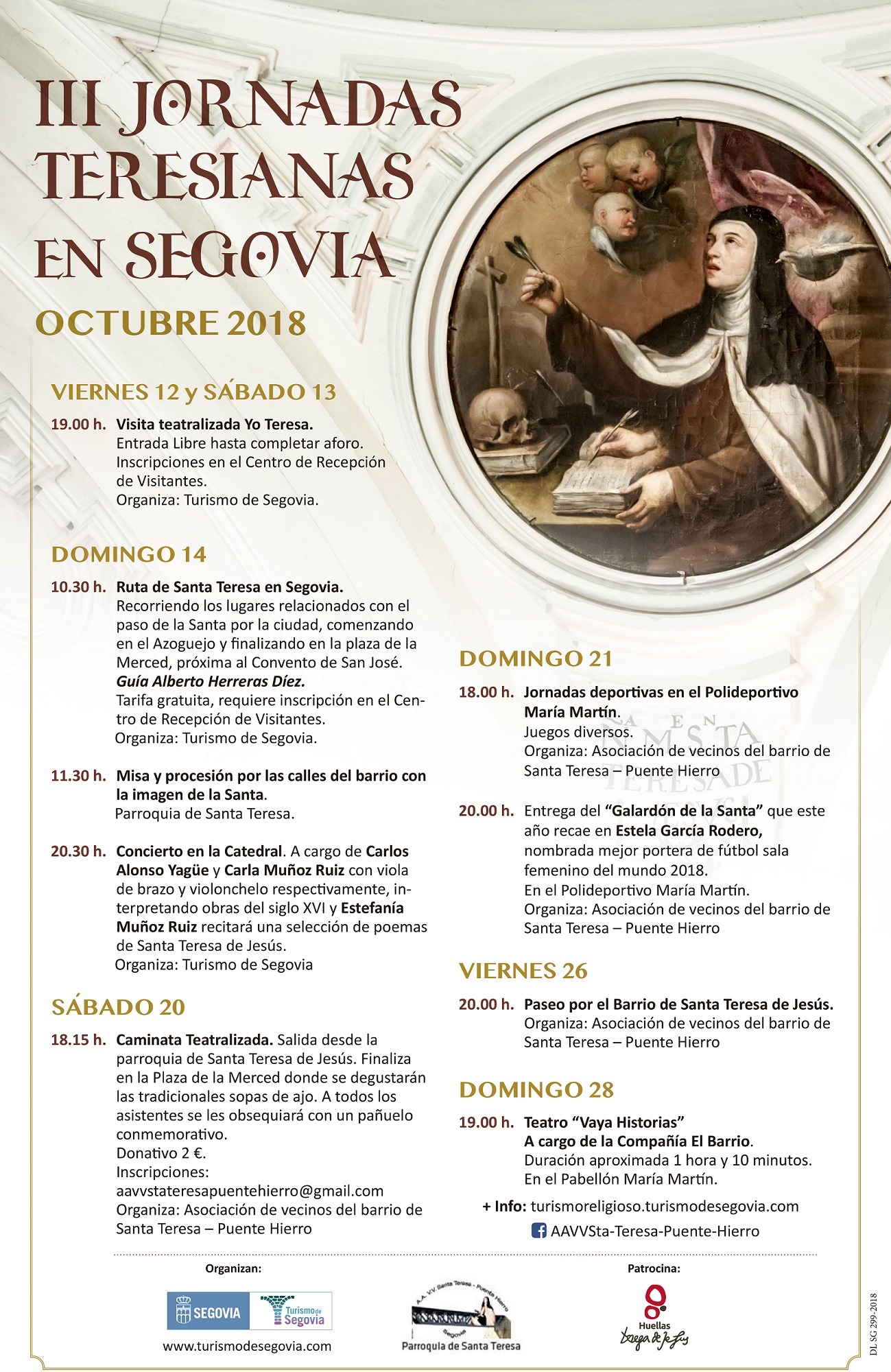 Cartel III Jornadas Teresianas en Segovia